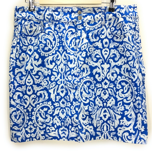 🔖Clearance Sale🔖 Old Navy Blue & White Patterned Skirt | Size 14 - Picture 1 of 3